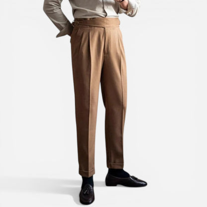 Pantalons élégants pour hommes avec plis et réglages latéraux
