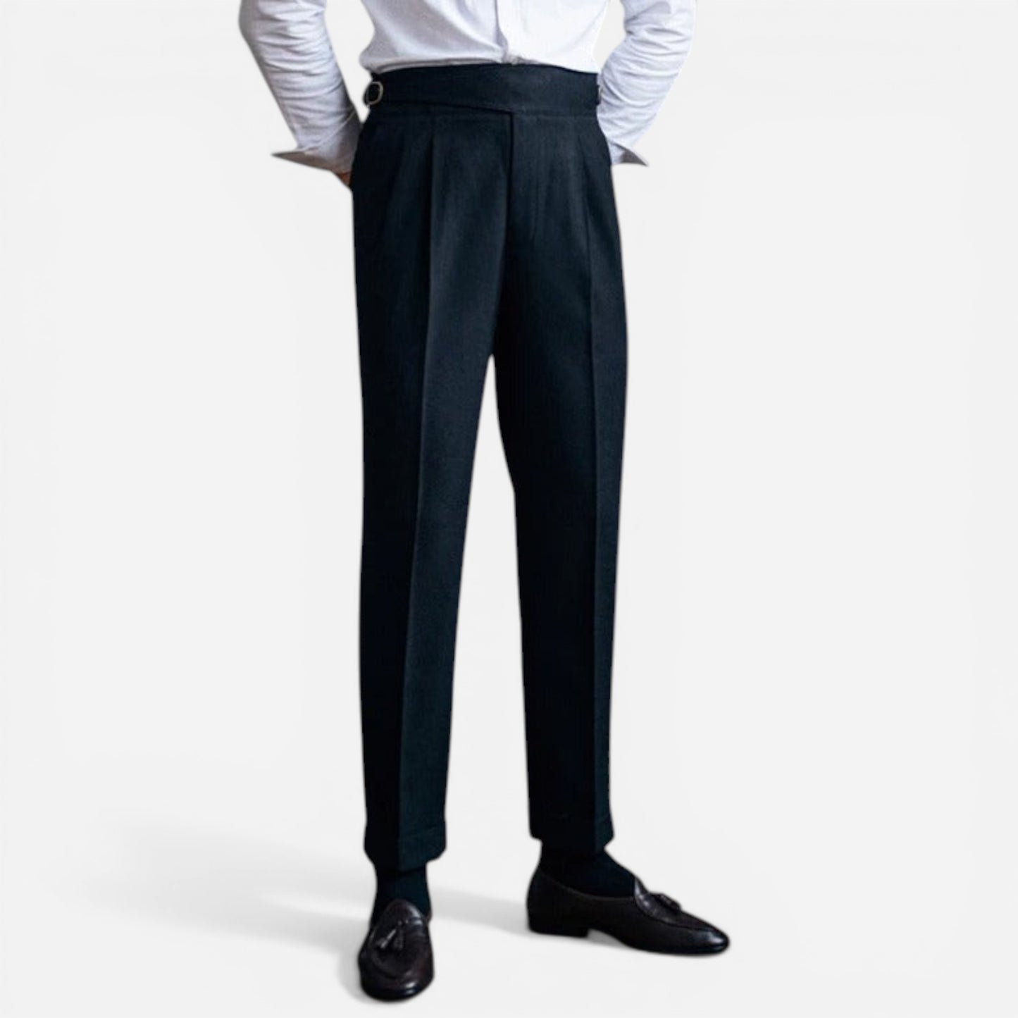 Pantalons élégants pour hommes avec plis et réglages latéraux