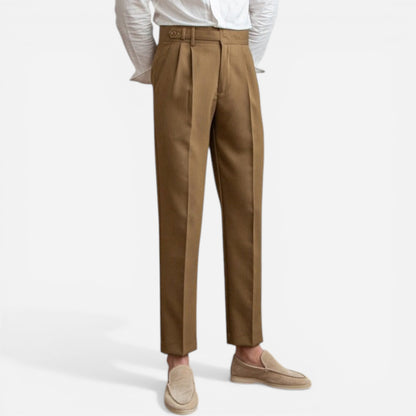 Pantalon Homme Élégant Sur Mesure à Pli, Jambe Droite