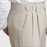 Pantalon Homme Élégant Sur Mesure à Pli, Jambe Droite
