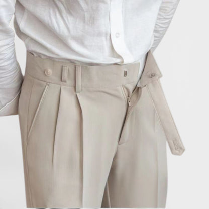 Pantalon Homme Élégant Sur Mesure à Pli, Jambe Droite