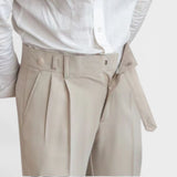 Pantalon Homme Élégant Sur Mesure à Pli, Jambe Droite