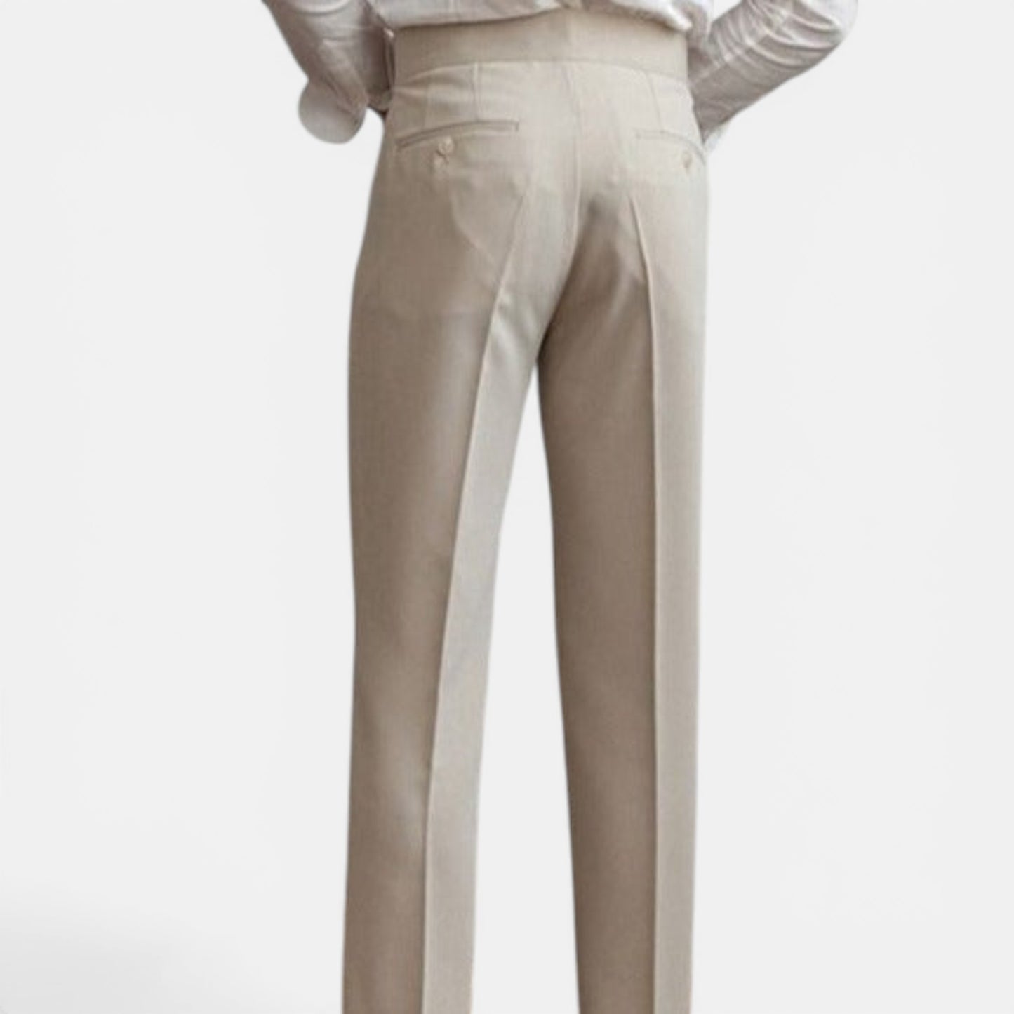 Pantalon Homme Élégant Sur Mesure à Pli, Jambe Droite