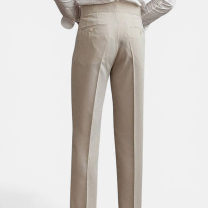 Pantalon Homme Élégant Sur Mesure à Pli, Jambe Droite