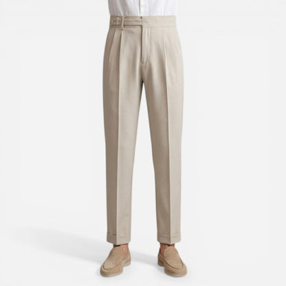 Pantalon Homme Élégant Sur Mesure à Pli, Jambe Droite