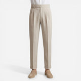 Pantalon Homme Élégant Sur Mesure à Pli, Jambe Droite