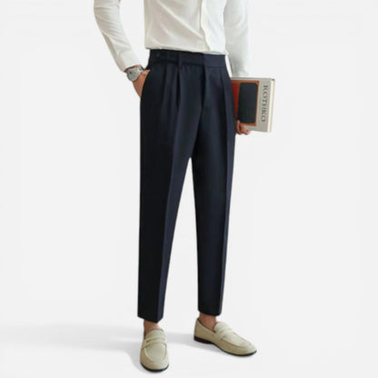 Pantalon Homme Élégant Sur Mesure à Pli, Jambe Droite