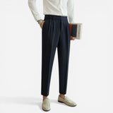Pantalon Homme Élégant Sur Mesure à Pli, Jambe Droite