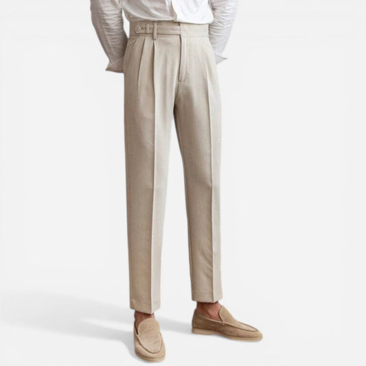 Pantalon Homme Élégant Sur Mesure à Pli, Jambe Droite