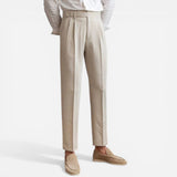 Pantalon Homme Élégant Sur Mesure à Pli, Jambe Droite