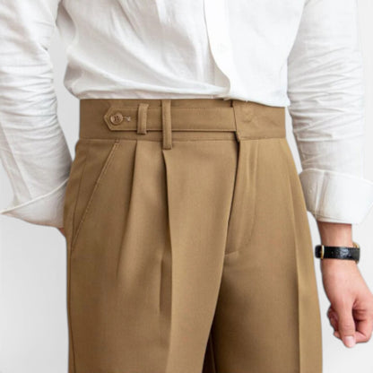 Pantalon Homme Élégant Sur Mesure à Pli, Jambe Droite