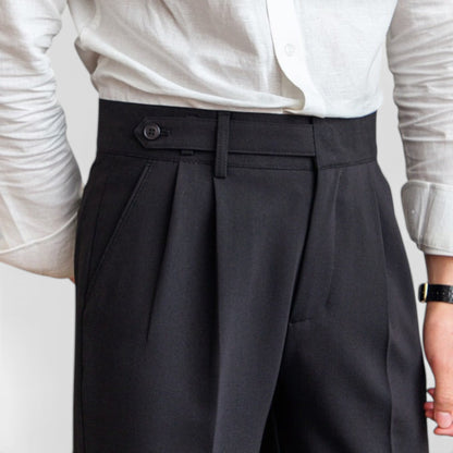 Pantalon Homme Élégant Sur Mesure à Pli, Jambe Droite