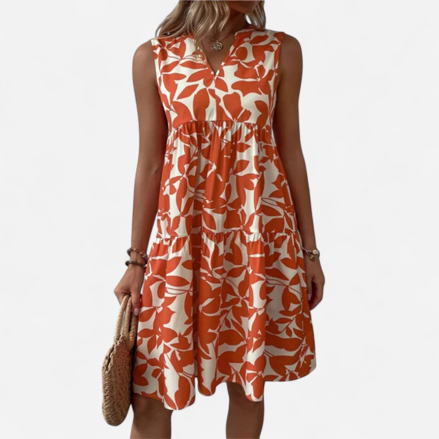 Sophia - Robe d'été A-Line à motifs floraux élégante