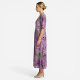 Robe Longue Femme Imprimé Floral V-Neck Été Manches Courtes