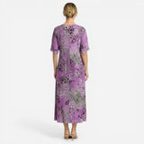 Robe Longue Femme Imprimé Floral V-Neck Été Manches Courtes
