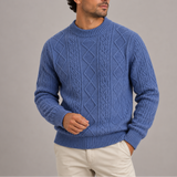 Pull en maille torsadée pour homme | Chandail classique chaud