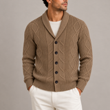 Cardigan en Maille pour Homme avec Col Châle et Boutonnage