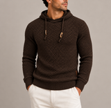 Hoodie en Tricot Texturé pour Homme avec Cordon et Poignets Côtelés
