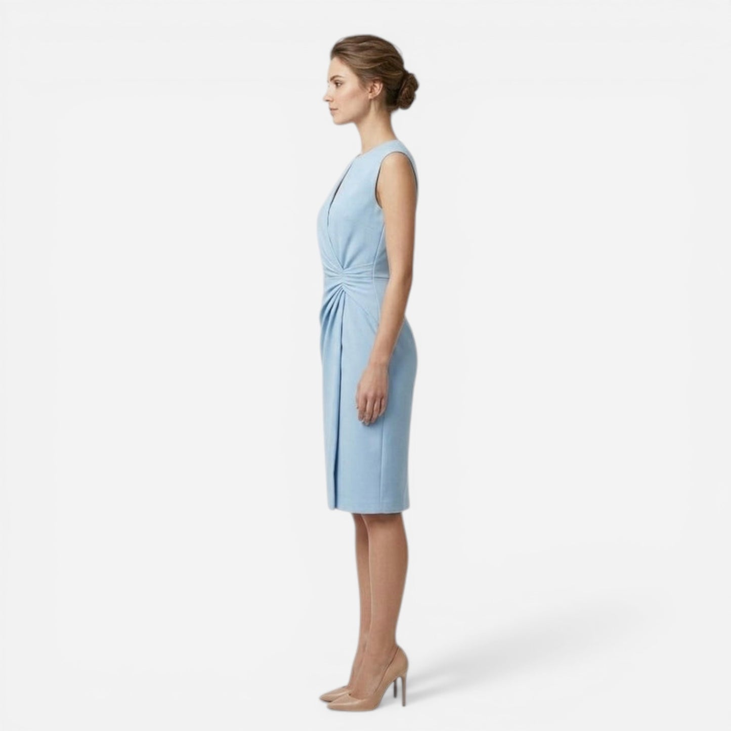 Robe Midi Élégante Sans Manches pour Femme - Coupe Slim Raffinée
