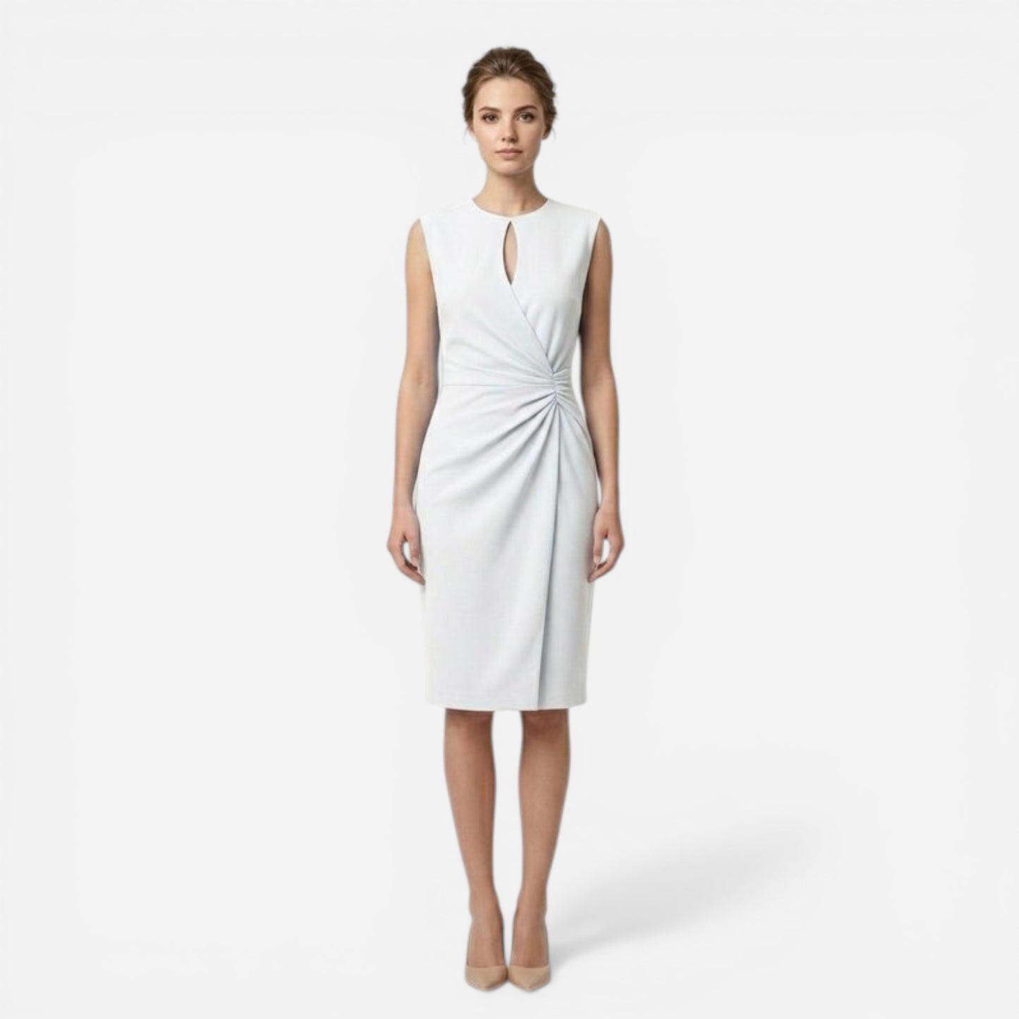Robe Midi Élégante Sans Manches pour Femme - Coupe Slim Raffinée
