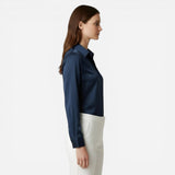 Chemisier satiné pour femmes, élégant à manches longues, blouse de bureau raffinée.