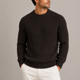 Pull en maille côtelée épaisse pour homme - Confort et style intemporel