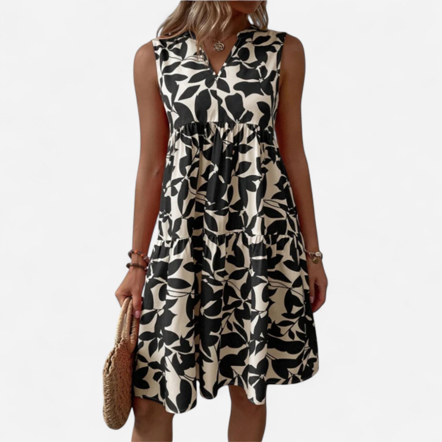 Sophia - Robe d'été A-Line à motifs floraux élégante