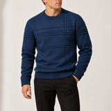 Pull en Maille Texturé pour Homme à Col Rond et Manches Longues