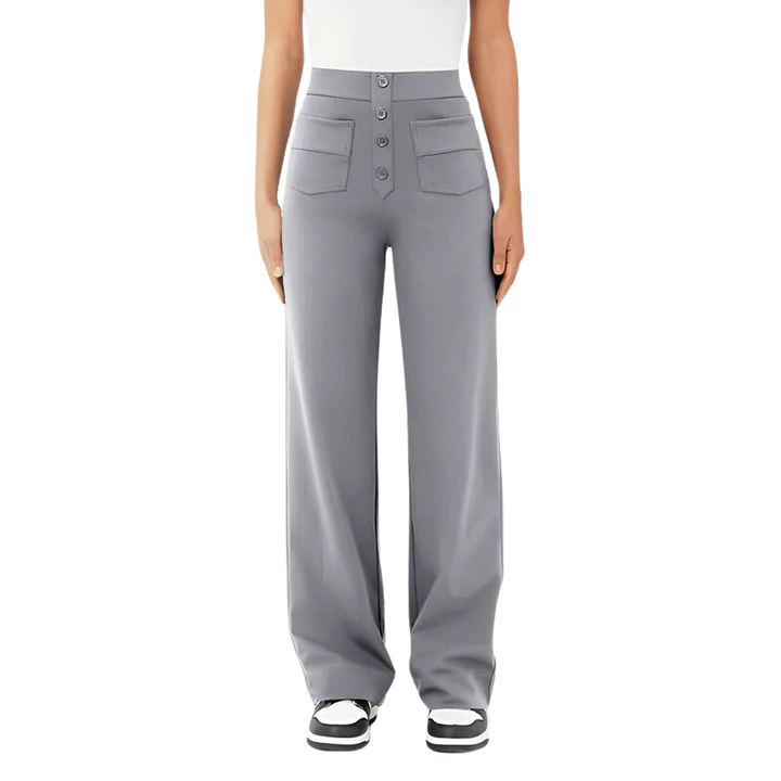 AMBER™ | Pantalon casual taille haute stretch