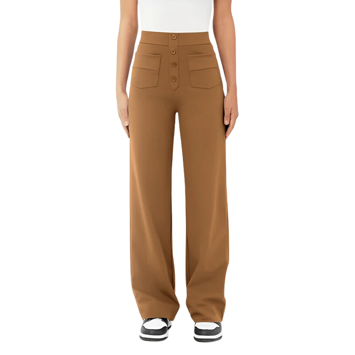 AMBER™ | Pantalon casual taille haute stretch