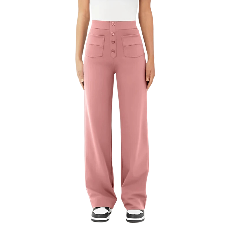 AMBER™ | Pantalon casual taille haute stretch