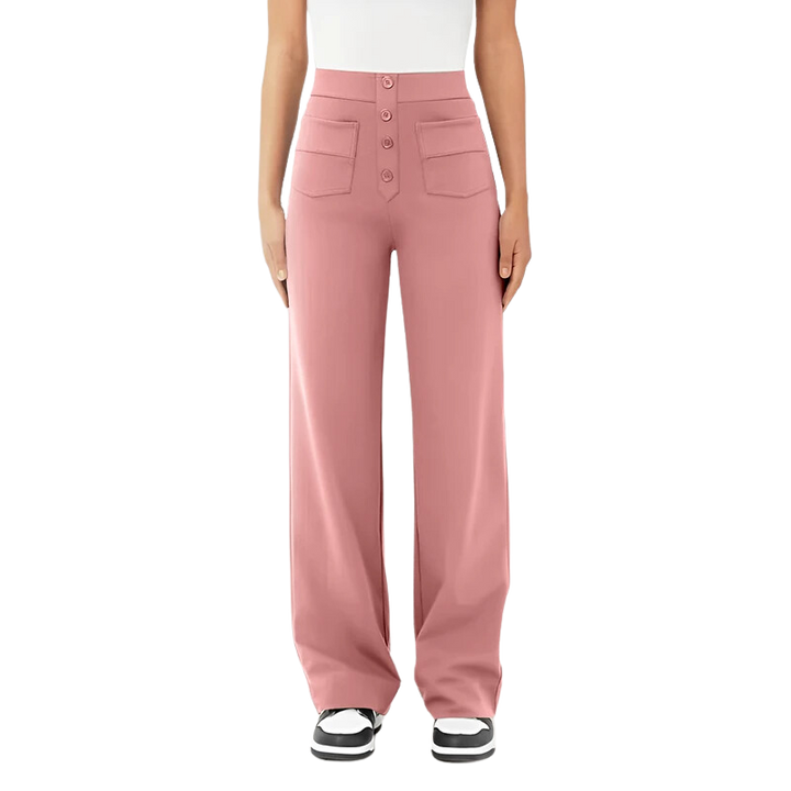 AMBER™ | Pantalon casual taille haute stretch