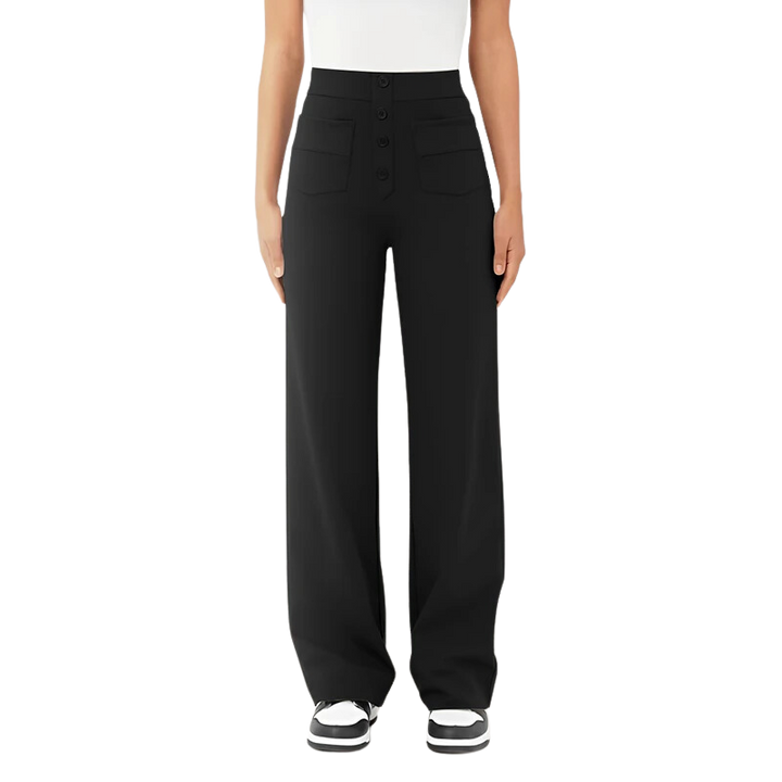 AMBER™ | Pantalon casual taille haute stretch