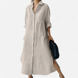 Robe Chemise en Lin Oversize - Élégance Décontractée & Légère