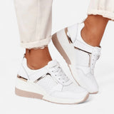 Baskets Élégantes à Talons pour Femmes - Respirantes en Mesh & Cuir PU