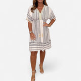 Gail - Robe Bohème Vintage Imprimée Ethnique Élégante et Unique