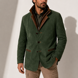 Manteau d'Hiver pour Homme - Veste en Suède à Col Montant Casual