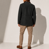 Manteau d'Hiver pour Homme - Veste en Suède à Col Montant Casual