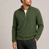 Pull en maille pour homme à col zippé quart - Élégance décontractée