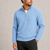 Pull en maille pour homme à col zippé quart - Élégance décontractée