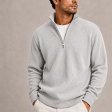 Pull en maille pour homme à col zippé quart - Élégance décontractée