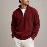 Pull en maille pour homme à col zippé quart - Élégance décontractée