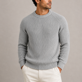 Pull en maille côtelée épaisse pour homme - Confort et style intemporel