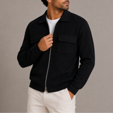 Veste Tricot Zippée pour Homme – Cardigan à Col avec Poches poitrine