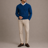 Pull en V pour homme – Tricot classique à manches longues