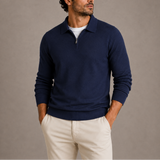 Pull Polo Tricot à Col Zippé pour Homme - Élégance et Confort