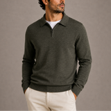 Pull Polo Tricot à Col Zippé pour Homme - Élégance et Confort