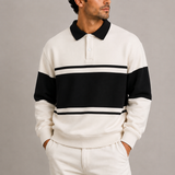 Polo Sweatshirt Rétro Coloré pour Homme - Manches Longues
