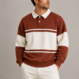 Polo Sweatshirt Rétro Coloré pour Homme - Manches Longues