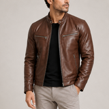 Veste en Cuir Vintage pour Homme – Élégance Intemporelle & Confort Premium